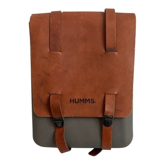 HUMMS Mammbo Grey Resin Brown Leather Unisex Backpack Argentina Travel Good Plus - Picture 2 of 7